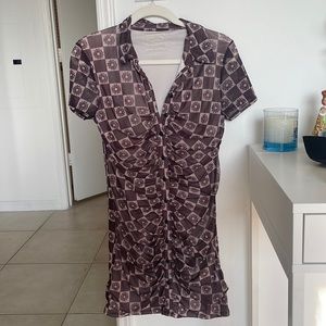 Pink and Black Urban Outfitters Sunflower Mini Dress